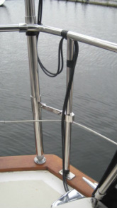 rail mounting brackets on sailboat