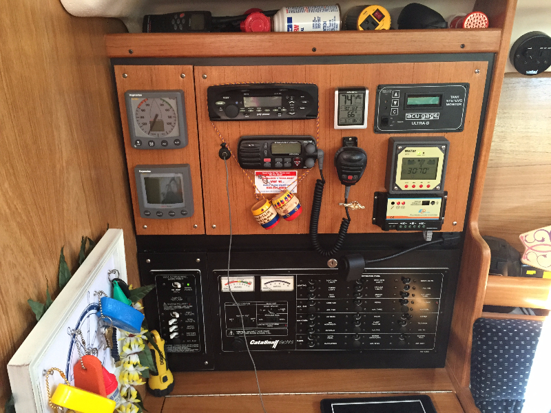 CMP Dual Output Solar Charge Controller with Remote Display in boat cabin