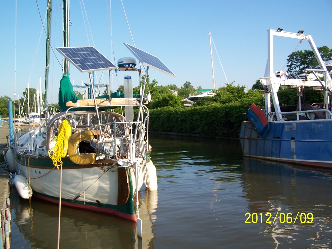 two 90 Watt marine Solar Systems on Westsail 32 sailboat