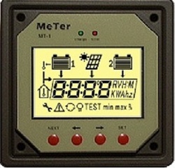Remote Solar Panel Controller Display Showing Panel Output and Battery Condition