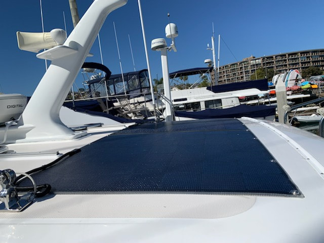 Walk on solar panel mounted on sailboat deck