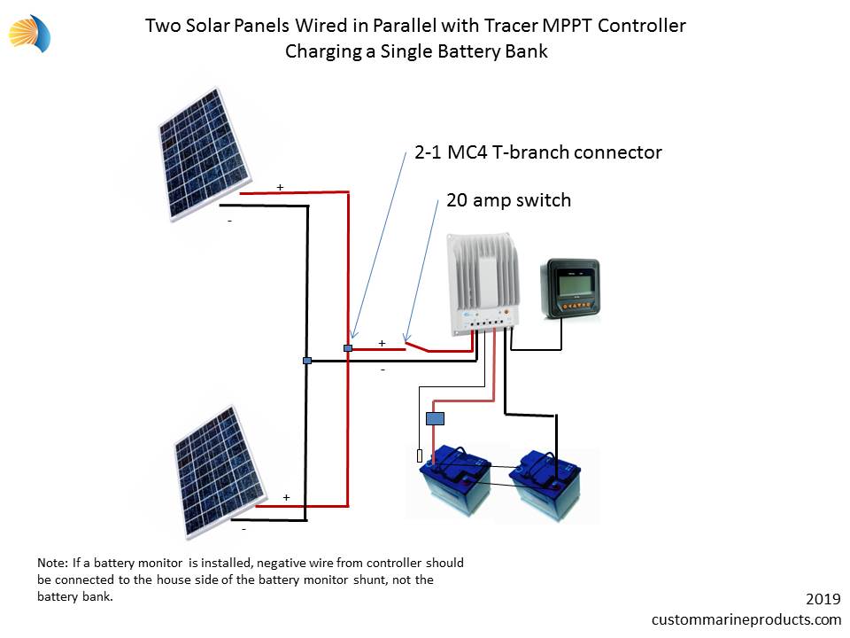 Wiring diagram for Tracer BN MPPT solar controller