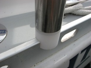 slotted pole base solar panel pole mounting system on sailboat rail