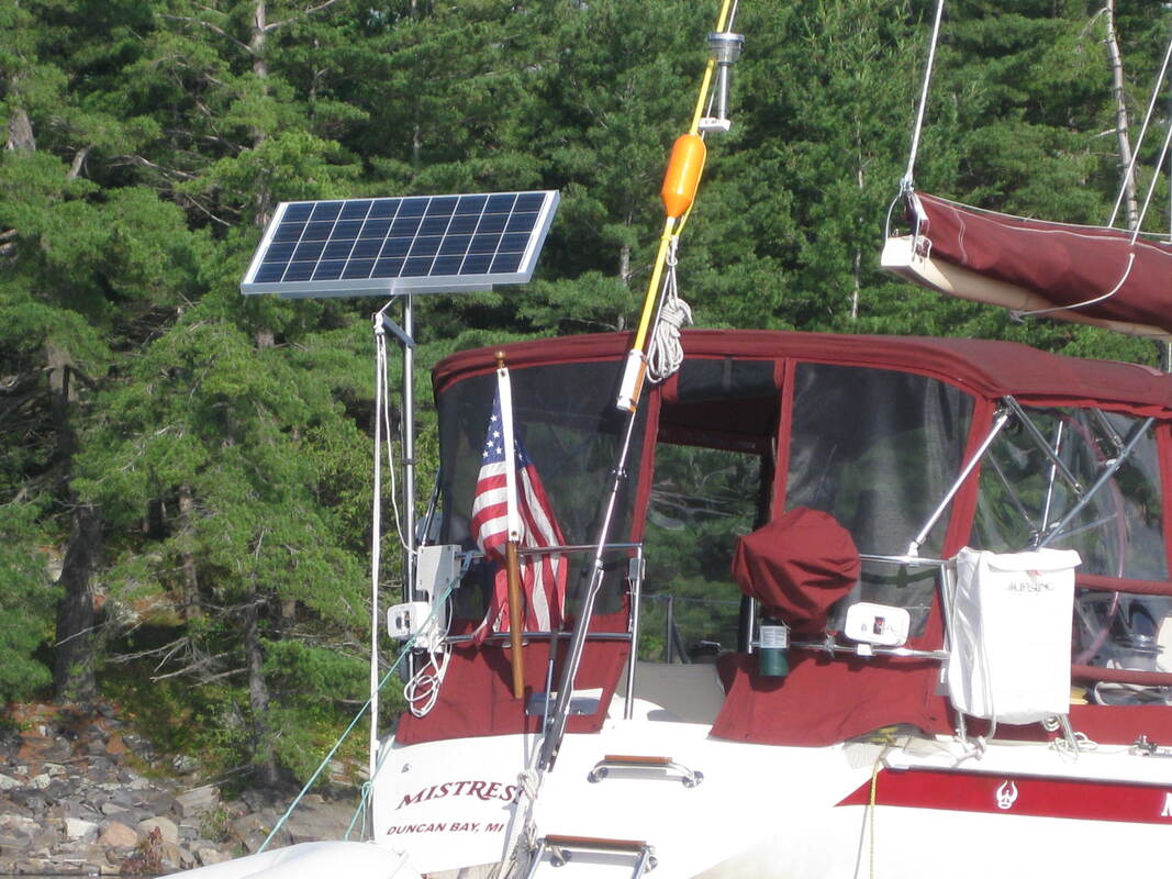 Solar Panel with Top-of-Pole Mount