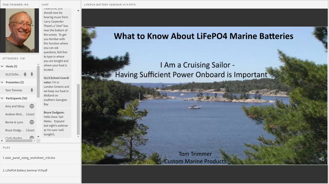Solar panel online Seminar given to sailboat club about marine solar panels and solar systems